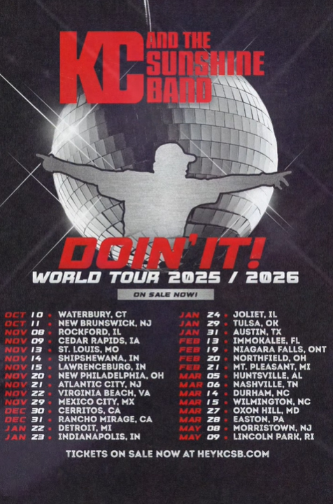 KC & The Sunshine Band Doin' It! World Tour Poster 2025